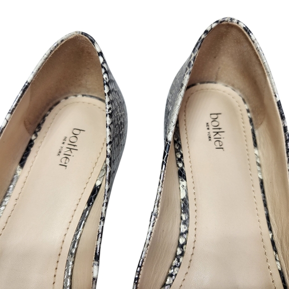 Botkier Annika Grey/Silver Snake Embossed Pointed Ballet Flats Size 7 - Picture 10 of 12